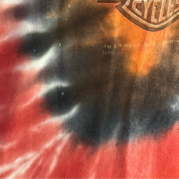 Harley Davidson Motorcycle HD Yosemite Sam Looney Tunes Shirt Tye Dye Orange XL - Picture 11 of 13